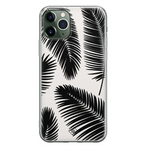 iPhone 11 Pro Max siliconen telefoonhoesje - Palm leaves silhouette