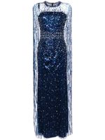 Jenny Packham robe longue Lux à ornements en cristal - Bleu - thumbnail