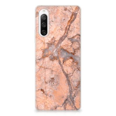 Sony Xperia 10 IV | TPU | Siliconen hoesje | Marmer Oranje