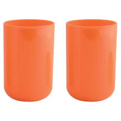 Drinkbeker/limonadebeker - 4x - PS kunststof - oranje - 490 ml