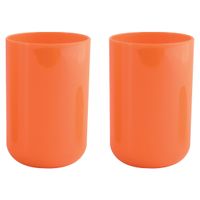 Drinkbeker/limonadebeker - 4x - PS kunststof - oranje - 490 ml