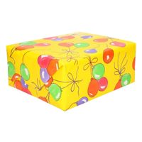 Inpakpapier/cadeaupapier met ballonnen 200 x 70 cm op rol - thumbnail