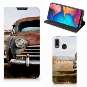 Samsung Galaxy A30 Stand Case Vintage Auto