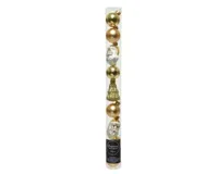 Decoris Kerstballen glas figuur 6cm goud 9st