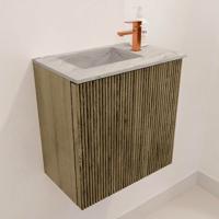 Toiletmeubel Mondiaz Joya Dlux | 40 cm | Meubelkleur Dusk | Faye wastafel Glace Wasbak Links | 1 kraangat