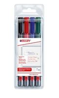 Edding 361 markeerstift 4 stuk(s) Fibre tip Zwart, Blauw, Groen, Rood - thumbnail