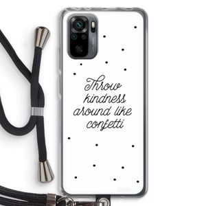 Confetti: Xiaomi Redmi Note 10 Pro Transparant Hoesje met koord