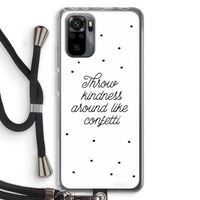 Confetti: Xiaomi Redmi Note 10 Pro Transparant Hoesje met koord
