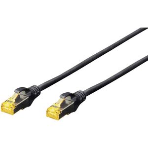 Digitus DK-1644-A-010/BL RJ45 Netwerkkabel, patchkabel CAT 6A S/FTP 1.00 m Zwart Halogeenvrij, Verdraaide paren, Snagless, Vlambestendig 1 stuk(s)