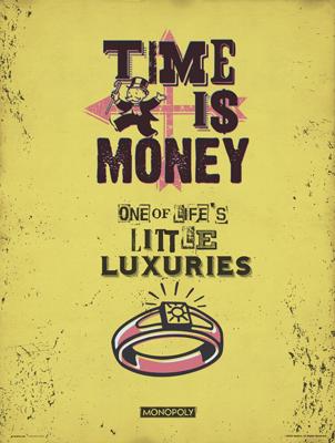 Kunstdruk Monopoly Time Is Money 30x40cm