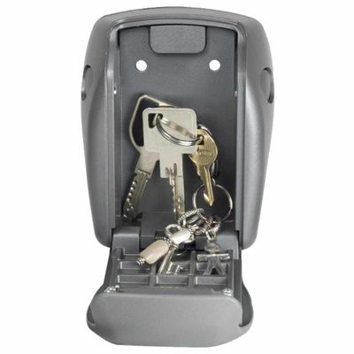 MasterLock sleutelkluis 5415 | Afmetingen H13,2 x B 10,5 x D 4,3 cm | 4-cijferige combinatiecode | Metalen behuizing | Grijs | Sleutelhulpmiddelen