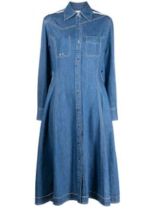 3.1 Phillip Lim robe mi-longue à coutures contrastantes - Bleu