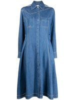 3.1 Phillip Lim robe mi-longue à coutures contrastantes - Bleu - thumbnail