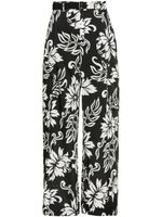 sacai pantalon cargo à fleurs - Noir