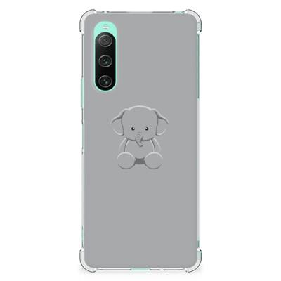 Sony Xperia 10 V Stevig | Bumper Hoesje | Grijs Baby Olifant