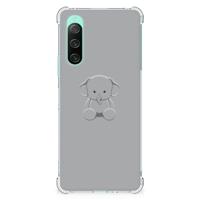 Sony Xperia 10 V Stevig | Bumper Hoesje | Grijs Baby Olifant