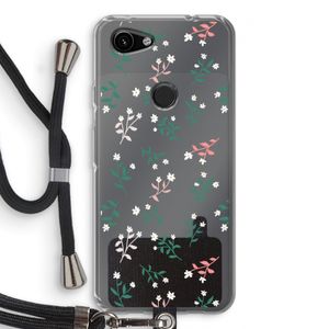 Small white flowers: Pixel 3a Transparant Hoesje met koord