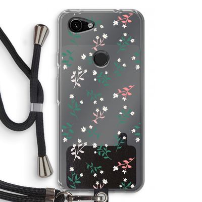 Small white flowers: Pixel 3a Transparant Hoesje met koord