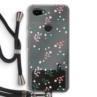 Small white flowers: Pixel 3a Transparant Hoesje met koord
