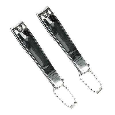 Benson Care Nagelknipper - 2x - met vijl - metaal - zilver - aan ketting - 8 cm - nagel verzorging