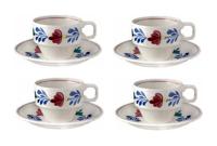 Boerenbont Kop en schotel stapelbaar 200ml - set van 4 stuks