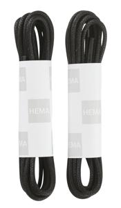 HEMA Schoenveters Fijn 75 Cm - 2 Paar (zwart)