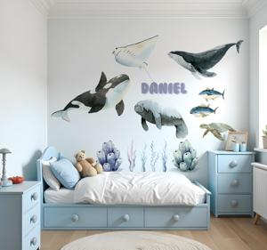 Pastel oceaan tafereel muursticker