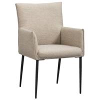 Leen Bakker - Eetkamerstoel Teun - Zand - Stof - Beige - 58.5x64x91.5 Cm