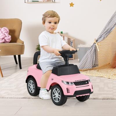 Duwauto voor Kinderen Glijspeelgoed voor Peuters met Claxon en Opbergruimte Onder de Stoel Auto om in te Rijden voor Kinderen Roze
