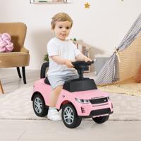 Duwauto voor Kinderen Glijspeelgoed voor Peuters met Claxon en Opbergruimte Onder de Stoel Auto om in te Rijden voor Kinderen Roze