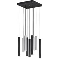 LED Hanglamp - Cinque Civeto - 9 Lichtpunten van 3.5 Watt - Dimbaar - Aanpasbare Lichtkleur - Mat Zwart - Metaal