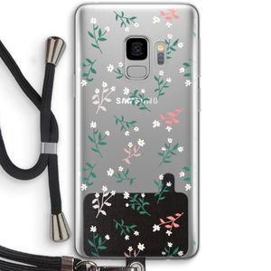 Small white flowers: Samsung Galaxy S9 Transparant Hoesje met koord