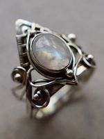 Vintage Maansteen Ring - thumbnail