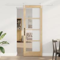 schuifdeur met hardware set 78x211 cm van massief grenenhout