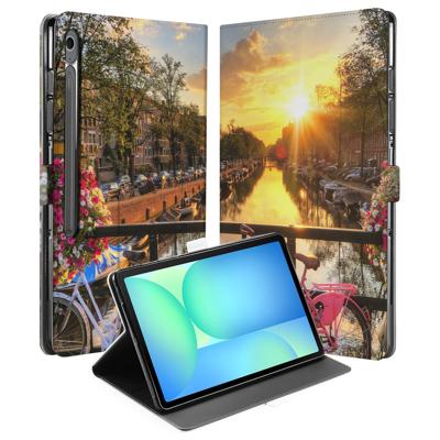 Book Case Hoesje met Standaard Amsterdamse Grachten Samsung Galaxy Tab S10 FE Plus Book Case Hoesje met Standaard Amsterdamse Grachten Samsung Galaxy Tab S10 FE Plus