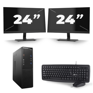 Lenovo S510 SFF - Intel Core i3-6e Generatie - 8GB RAM - 256GB SSD - Windows 11 + 2x 24 inch Monitor