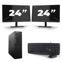 Lenovo S510 SFF - Intel Core i5-6e Generatie - 8GB RAM - 256GB SSD - Windows 11 + 2x 24 inch Monitor
