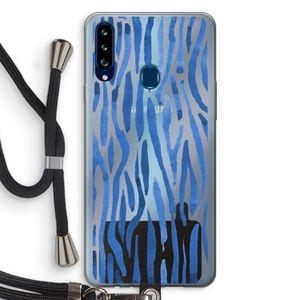 Blauwe nerven: Samsung Galaxy A20s Transparant Hoesje met koord