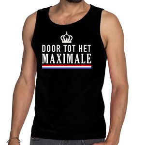 Zwart Door tot het maximale tanktop / mouwloos shirt voor heren