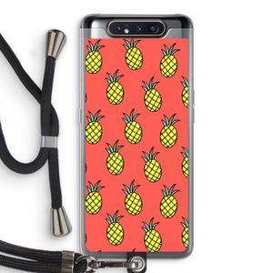 Ananas: Samsung Galaxy A80 Transparant Hoesje met koord