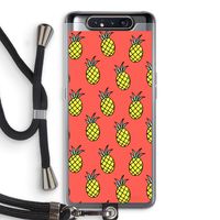 Ananas: Samsung Galaxy A80 Transparant Hoesje met koord