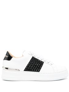 Philipp Plein baskets en cuir à logo - Blanc