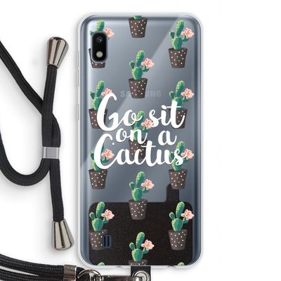 Cactus quote: Samsung Galaxy A10 Transparant Hoesje met koord