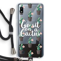 Cactus quote: Samsung Galaxy A10 Transparant Hoesje met koord