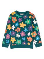 Stella McCartney Kids sweat en coton à imprimé Smiley Flower - Vert - thumbnail