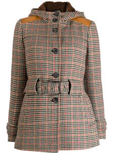 Prada Pre-Owned houndstooth hooded jacket - Multicolore