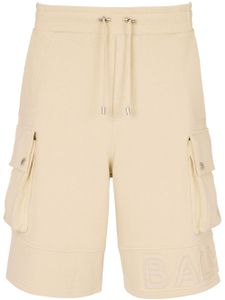 Balmain short cargo à logo embossé - Tons neutres