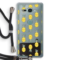 Ananas: Sony Xperia XZ2 Compact Transparant Hoesje met koord