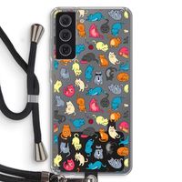 Kleurrijke katten: Samsung Galaxy S21 FE Transparant Hoesje met koord