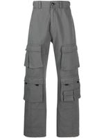 Martine Rose pantalon cargo en coton à patch logo - Gris